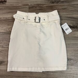 NWT Free People Livin' It Up White Belted Pencil Skirt Size 2